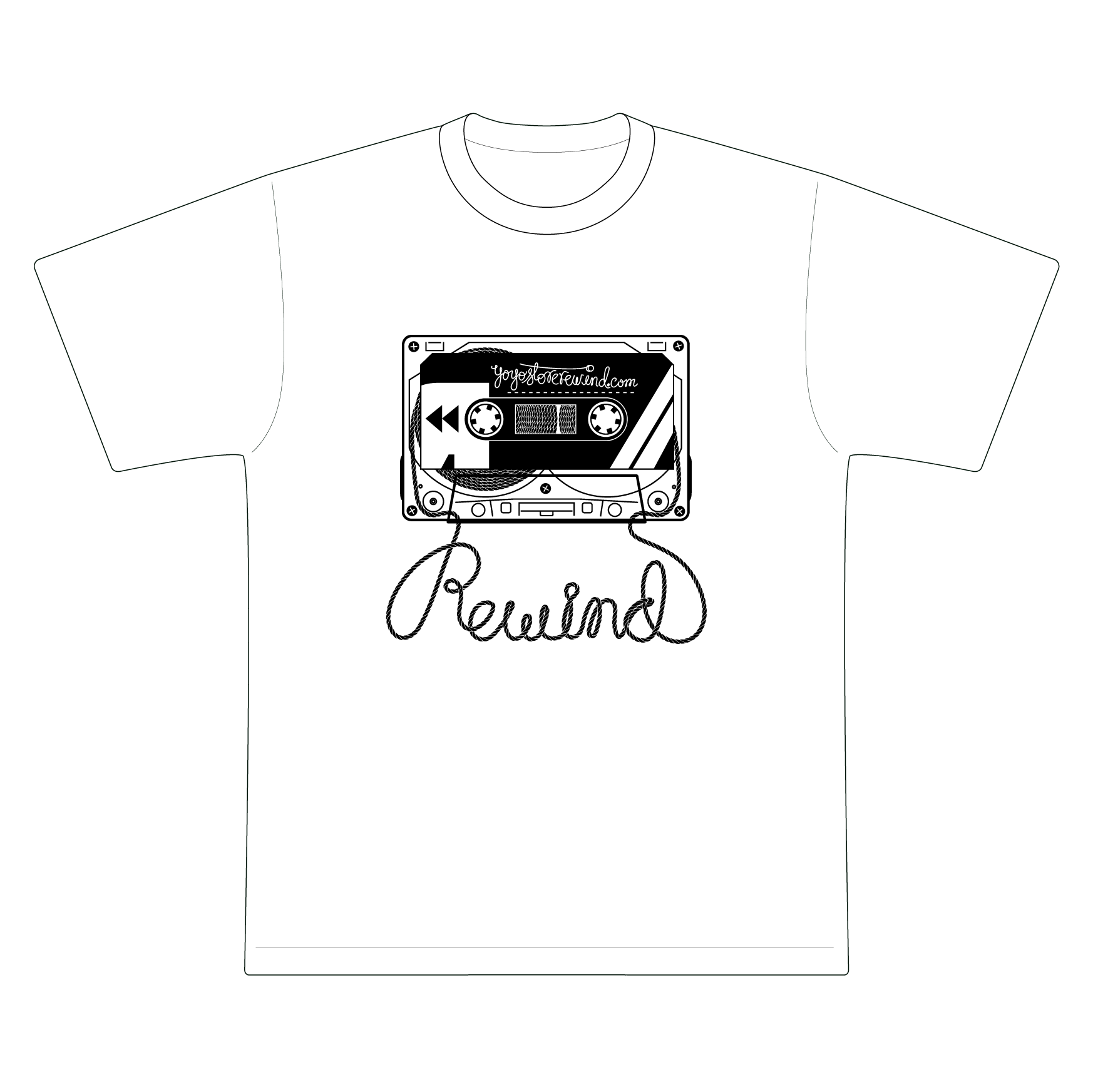 REWIND 5 Style T-shirt (Black - White Logo)