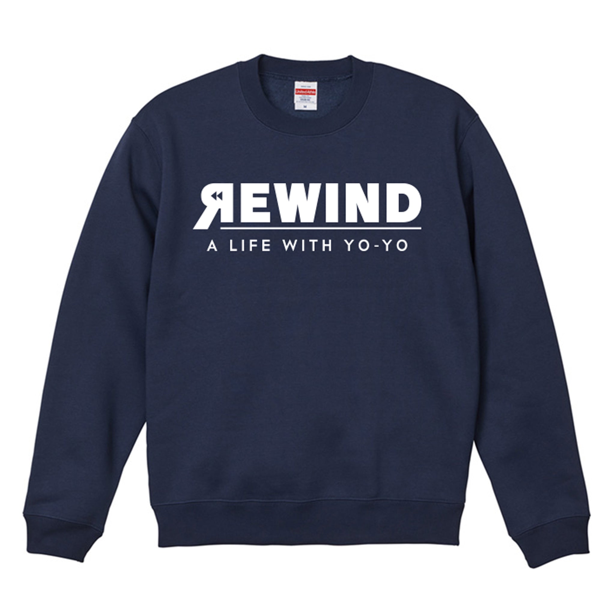 REWIND -A LIFE WITH YO-YO- Sweat (Navy / White Logo)
