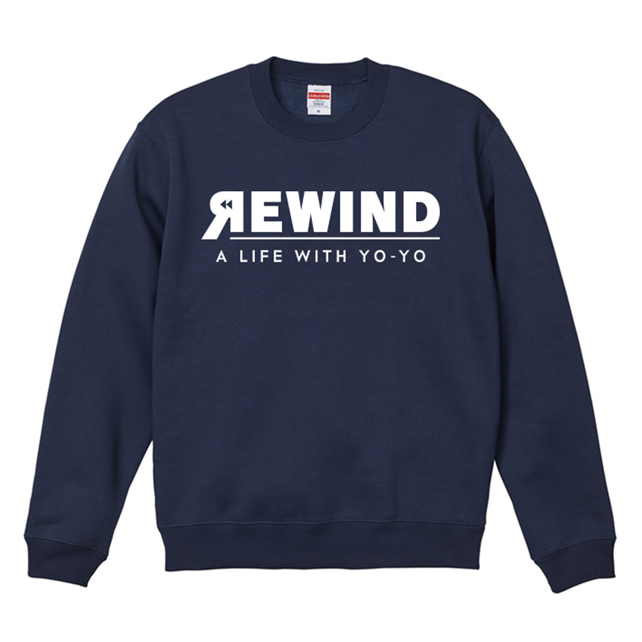 REWIND -A LIFE WITH YO-YO- Sweat (Navy / White Logo)