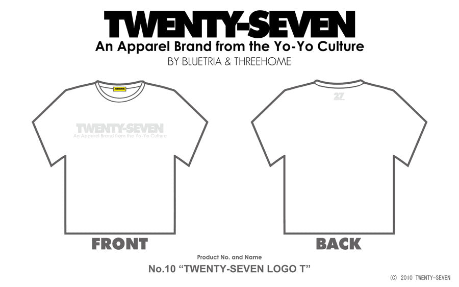 No.10 TWENTY-SEVEN Logo (White) - TWENTY-SEVEN