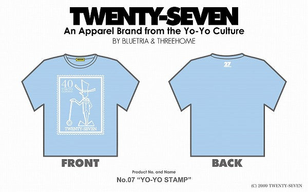 No.7 Yo-Yo Stamp (Light Blue-White) - TWENTY-SEVEN