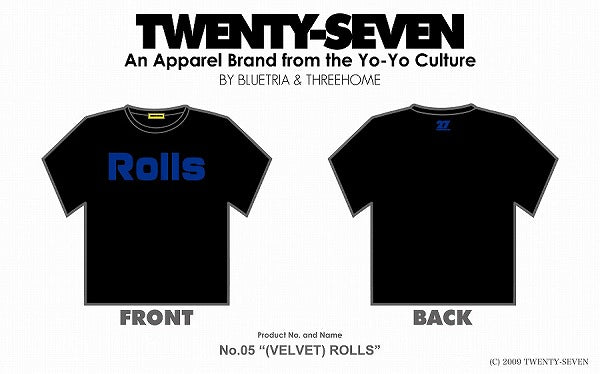No.5 (Velvet) Rolls (Black-Fuzzy Navy) - TWENTY-SEVEN