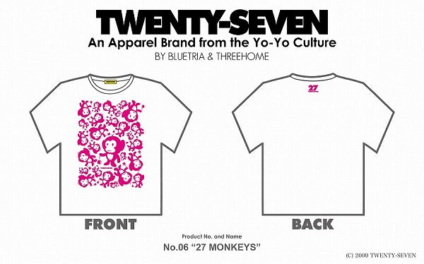 No.6 27 Monkeys (White-Pink) - TWENTY-SEVEN