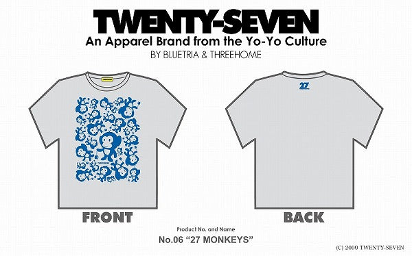 No.6 27 Monkeys (Grey-Blue) - TWENTY-SEVEN
