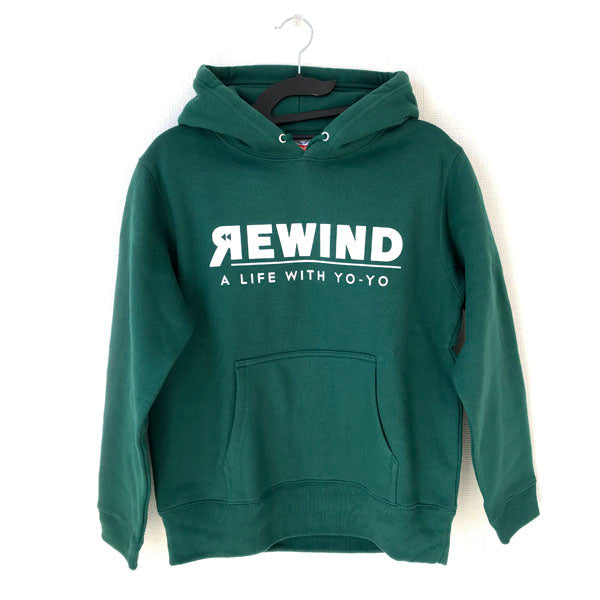 REWIND "A LIFE WITH YO-YO" Hoodie (Green - White Logo) - Rewind