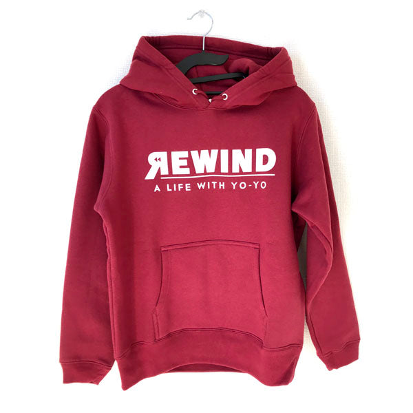 REWIND "A LIFE WITH YO-YO" Hoodie (Red - White Logo) - Rewind