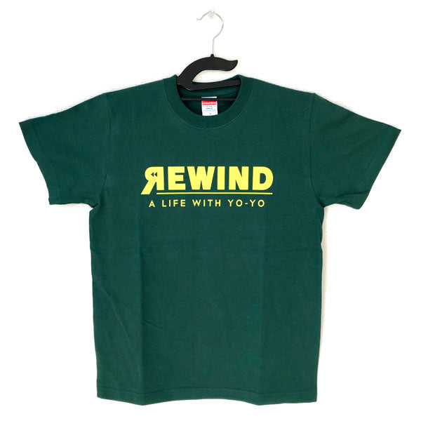 REWIND "A LIFE WITH YO-YO" T-shirt (Green - Yellow Logo) - Rewind