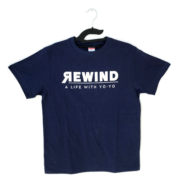 REWIND "A LIFE WITH YO-YO" T-shirt (Navy - White Logo) - Rewind