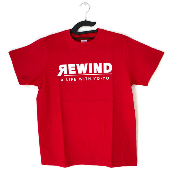 REWIND "A LIFE WITH YO-YO" T-shirt (Red - White Logo) - Rewind