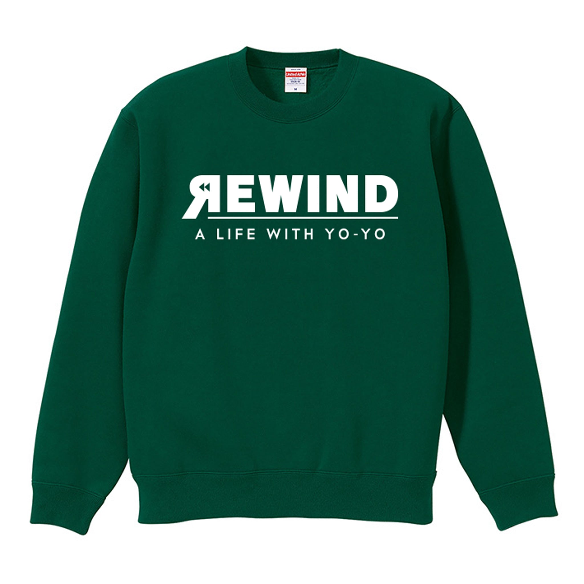 REWIND -A LIFE WITH YO-YO- Sweat (Green / White Logo)
