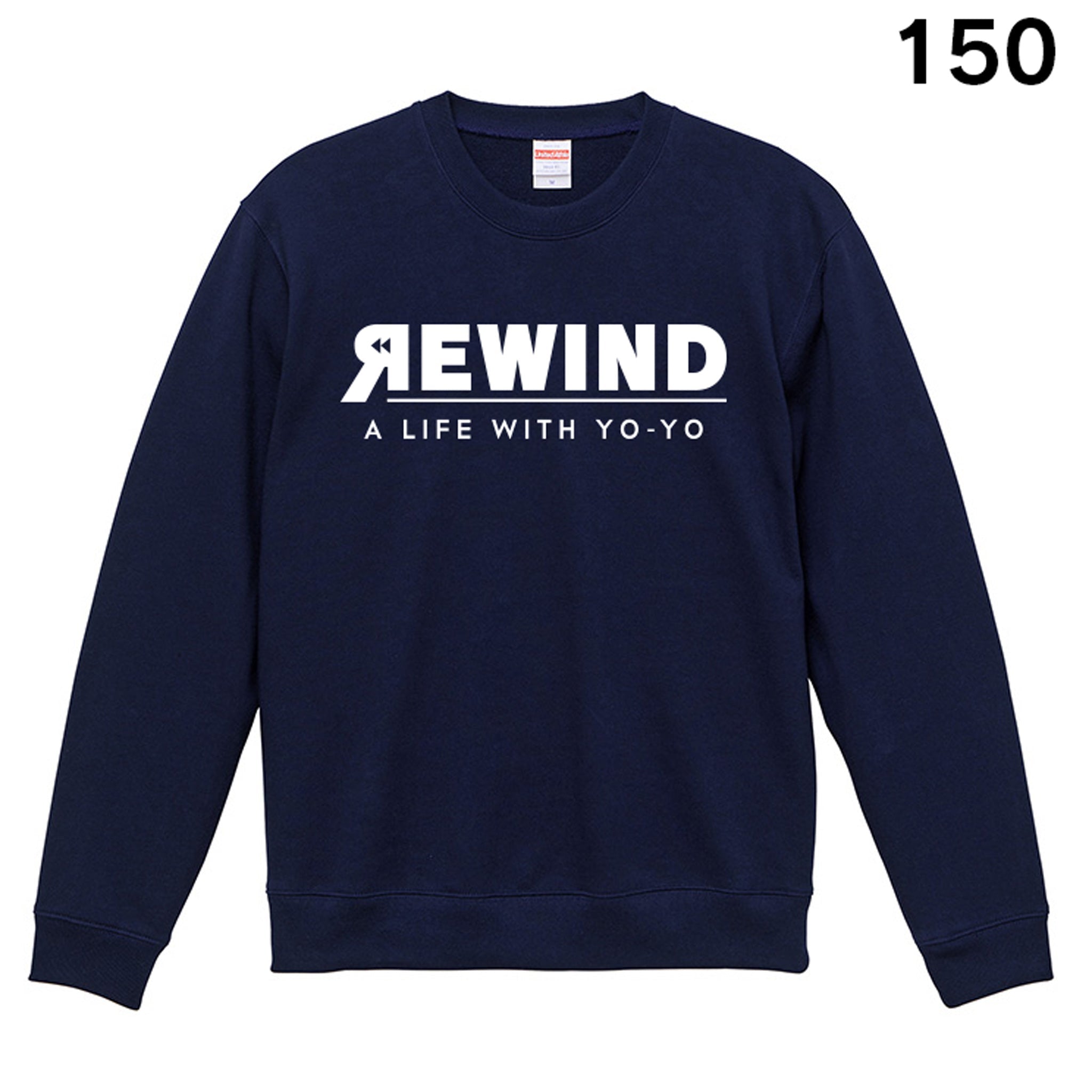 REWIND -A LIFE WITH YO-YO- Sweat (Navy / White Logo)